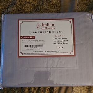 1500 Thread Count Queen Sheet Set - Grey